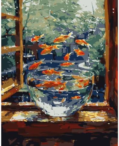 ZRIZQ Landscape Paint by Numbers Kit for Adults Beginner,Goldfish,16x20 by ZRIZQ