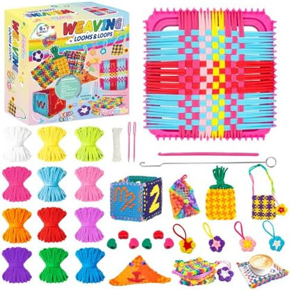 432 Pcs Weaving Loom Kit for Kids,DIY Arts & Crafts Kit with 12 Color Loops by Unknown