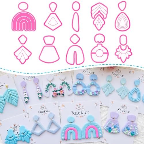 Xaekicr Abstract Shapes Polymer Clay Cutters Set – Clay Cutters for Polymer Molds, Clay Earring and Versatile Tools by Xaekicr