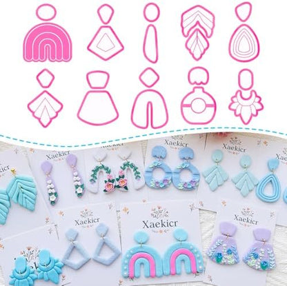 Xaekicr Abstract Shapes Polymer Clay Cutters Set – Clay Cutters for Polymer Molds, Clay Earring and Versatile Tools by Xaekicr