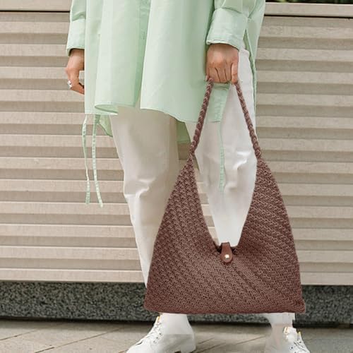 ACRNIGHEET Beach Bag Crochet Kit for Beginners Brown Crochet Bag Making Kit for Women Knitting Supplies Kits DIY Craft Kits for Adults with Video Guide Tutorial Boho Style Gift Ideas - Image 6