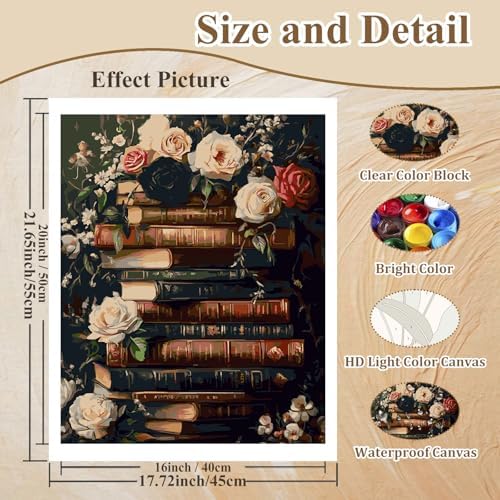 Paint by Numbers Kit for Adults Books, Paint by Number for Adults 16x20 in - Image 4
