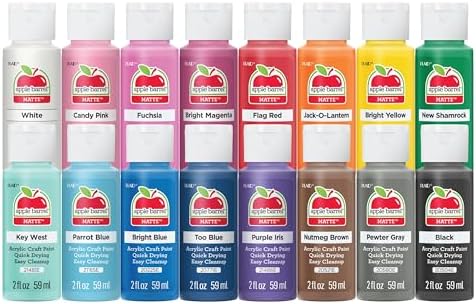Apple Barrel, Vibrant Spectrum Collection Acrylic Craft Paint, Promoabiii, each, 16 assorted matte colors, 2 Fl Oz, 16 Count by AppleBarrel
