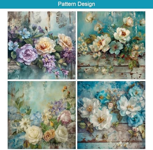 24 Sheets Multicolor Floral Patterned Craft Paper, 6" x 6" Square Coated Paper for DIY Card Making, Scrapbook, Gift Decorations - Image 4