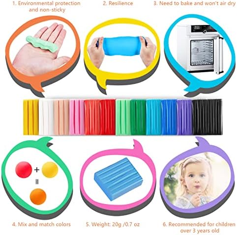 CiaraQ Polymer Clay Kit, Mini Modeling Clay Set - Image 6