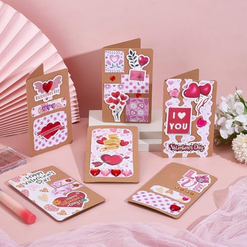 WEBEEDY 15 Sets Valentines's Day DIY Card Making Kits Valentines DIY Greeting Card Crafts with Envelopes, Blank Cards, Stickers for Birthday Christmas Anniversary Invitation Paper Craft Gift - Image 5