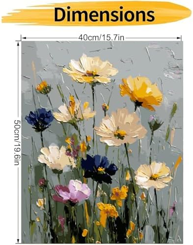 CHWGLFGG Wild Flowers Paint by Numbers Kit for Adults Beginner 16X20 inch - Image 5