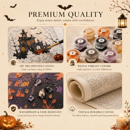 xcemhil Halloween Paint by Number Kit for Adults, 16x20inch - Image 4