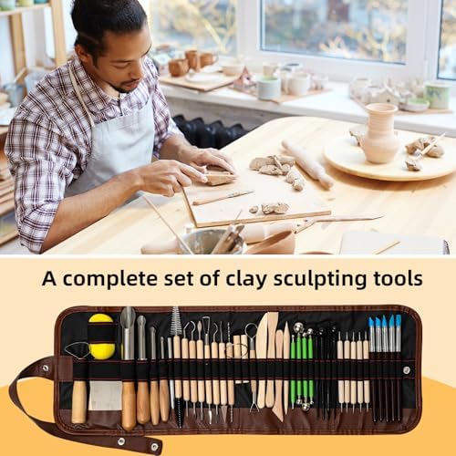 42 PCS Clay Tool, Clay Sculpting Tools Kit, Pottery Tools Can be Used for Stippling, Carving, Molding, and Shaping Clay Crafts, for Beginners, Hobbyists, Artists - Image 6