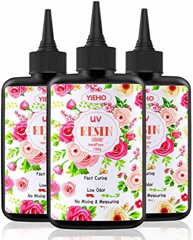 YIEHO 300g UV Resin Glue Crystal Clear, Hard UV Epoxy Resin for Crafting by YIEHO