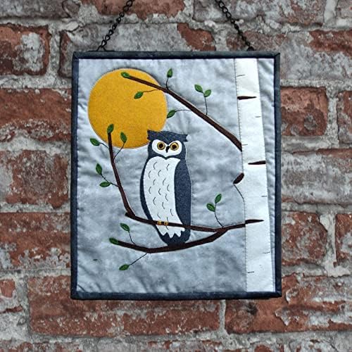 Rachel's Of Greenfield Night Owl Felt Kit, Wall Quilt Hanging, Quilting Kits with Fabric, 13" x 15", Materials and Instructions Included by RachelsofGreenfield