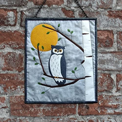 Rachel's Of Greenfield Night Owl Felt Kit, Wall Quilt Hanging, Quilting Kits with Fabric, 13" x 15", Materials and Instructions Included by RachelsofGreenfield