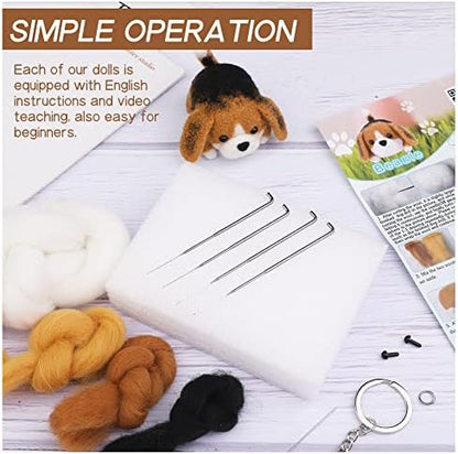 QMNNMA Needle Felting for Beginners, Beagle Needle Felting Set - Image 3