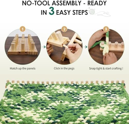 Zlshmoee 48'' Wooden Chunky Blanket Knitting Loom, Chunky Knitting Loom for Blanket Making, Large Adjustable Wood Loom Kit for Bulky Yarn Projects, Scarves, Throws and DIY Blankets - Image 5