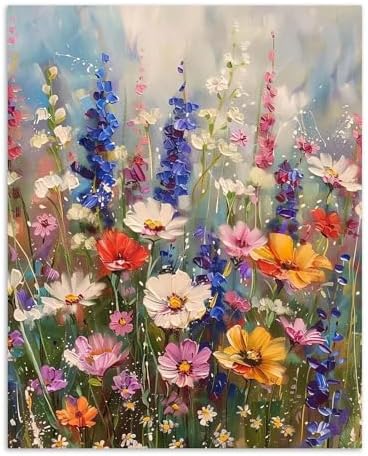 Alptiny Wild Flowers Paint by Numbers Kit for Adults Beginner, Colorful Flower Paint by Number Kits on Canvas, DIY Floral Oil Painting Kit for Relaxation & Home Decor, 16x20 Inch by Unknown