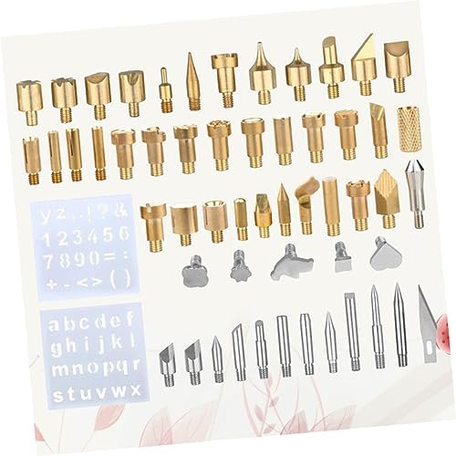 Operitacx 57pcs One Wood Carving Pen Tip Set Stencil Soldering Iron Pyrography Tool Kit Embossing Carving Pen for - Image 2
