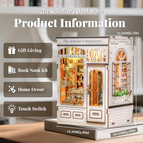 Fsolis Book Nook Kit DIY Miniature House with Cat - Image 3