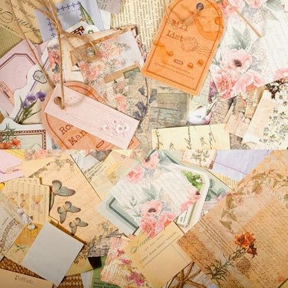 400 Sheets Vintage Scrapbook Paper Supplies, Diy Junk Journal Supplies, Bullet Journal Kit, Retro Vision Board Supplies for Scrapbooking Embellishments Planner, Decoupage Paper, 4 Sets - Image 6