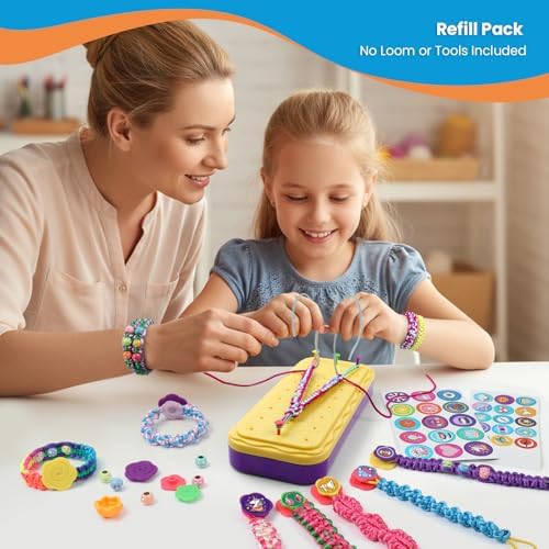 DDAI Friendship Bracelet Refill Pack for Kids 6+ – Bracelet Making Refill Supplies with Extra Cords, Charms & Stickers, DIY Arts and Craft Accessories - Image 3