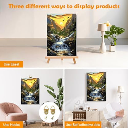 MOGTAA Landscape Paint by Numbers Kit for Adults Beginners with Frame, Sunset Adult Paint by Number Kits on Canvas with Easel, Easy DIY Oil Painting Kits for Home Decor, 8x12in - Image 3