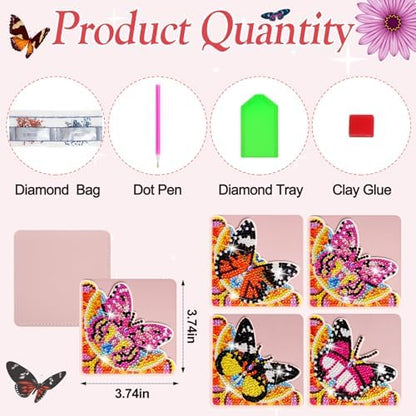 WIVICO 4Pcs Diamond Painting Bookmarks, Diamond Pearl Art Kits for Adults - Image 2