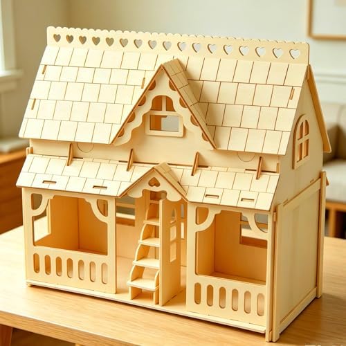 3D Puzzle House Wooden Model Kit DIY Miniature Dollhouse - Image 4