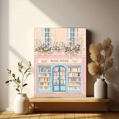 Eiazuiks Stamping Cross Stitch Kit, Bookstore Counting Cross Stitch Kit for Adult Beginners, Full Line DIY Stitching Kit for Home Decor Cross Stitch Patterns 12x16 inches - Image 3