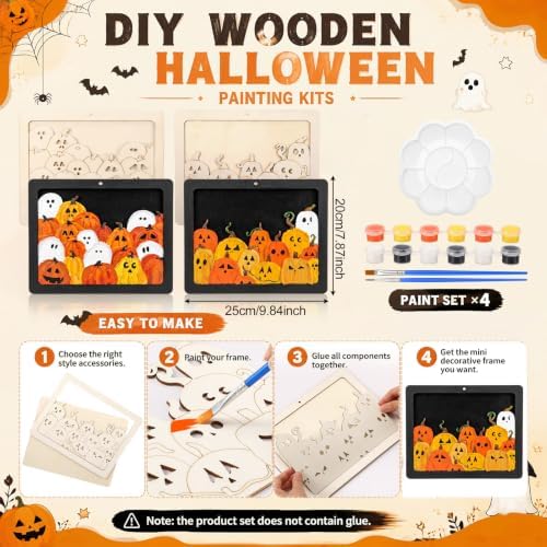 Weysat 4 Pcs Large Wood Halloween Frames - Image 2