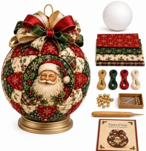 Christmas Classics Patchwork Ornament DIY Kit, Holiday Decorations (Santa) by Unknown