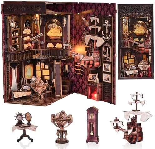 TOYQI Book Nook Kit for Adult, DIY Miniature Dollhouse Kit, Sailboat Models by TOYQI
