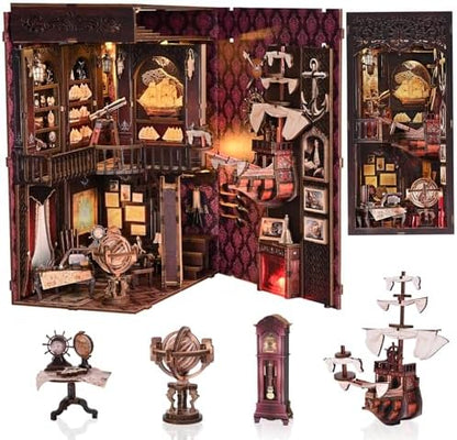 TOYQI Book Nook Kit for Adult, DIY Miniature Dollhouse Kit, Sailboat Models by TOYQI