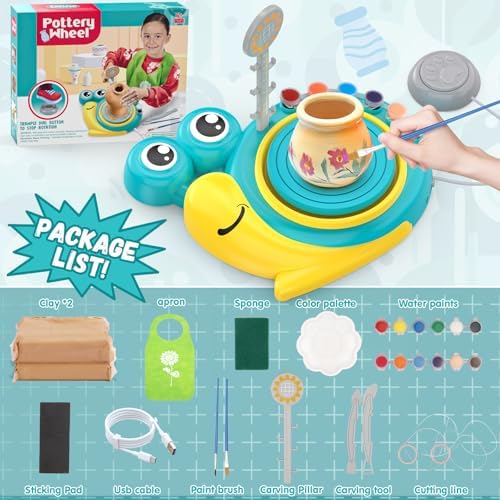 Aujazyble Pottery Wheel for Kids, Complete Arts & Crafts Kit for Kids 6-12+ - Image 2