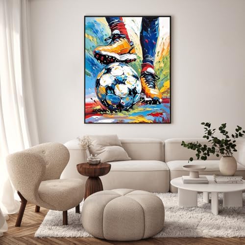 Paint by Numbers Kit for Adults, Soccer Player Painting, 16 x 20 Inch - Image 2