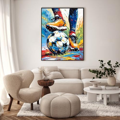 Paint by Numbers Kit for Adults, Soccer Player Painting, 16 x 20 Inch - Image 2