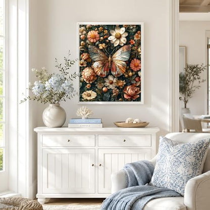 NXIKYO Butterfly Paint by Numbers Kit for Adults Beginner, Flowers Adult Paint by Number Kits on Canvas, DIY Acrylic Oil Easy Painting by Numbers for Home Wall Decor 16 X 20 inch (Without Frame) - Image 4