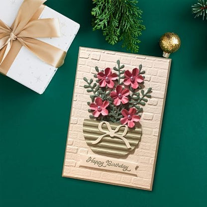 Lapoo Flowers Cutting Die for Scrapbooking - Durable Metal Cutting Die for DIY Scrapbook Photo Album Decorative Paper Card, Metal Card Making Supplies (Flowers in The Flower Pot 3.5 x 3.3 in) - Image 2