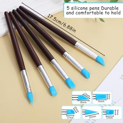 15 PCS Silicone Sculpting Tools Clay Silicone Smoothing Polymer Clay Shaper Tool Pottery Shaping Tool for DIY Crafts Nail Art Pottery - Image 2