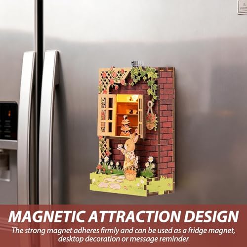 Book Nook Kit DIY Miniature House 3D Wooden Puzzle Bookshelf Decor - Image 4