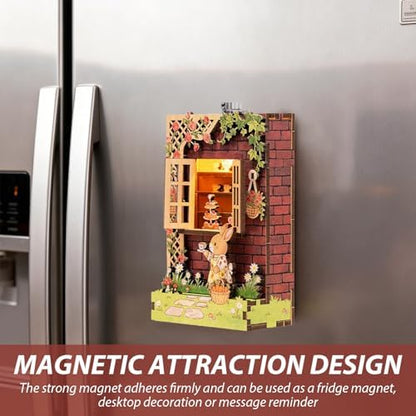 Book Nook Kit DIY Miniature House 3D Wooden Puzzle Bookshelf Decor - Image 4