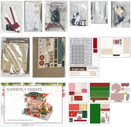 DIY Miniature House Kit for Adult and Teens, Christmas Candy House Building Kit for Family and Friends, Mini Wooden Dollhouse Kit for Halloween Christmas Birthday Gifts - Image 5