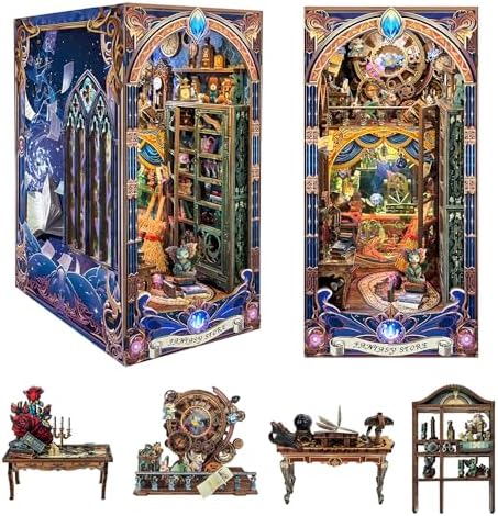Book Nook Kit- DIY Miniature Booknook Kit Creative Decorative Bookend Bookshelf Insert 3D Puzzles for Adults Women Teens- Fantasy Store (SQ-25) by JOINCON