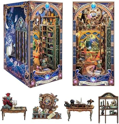 Book Nook Kit- DIY Miniature Booknook Kit Creative Decorative Bookend Bookshelf Insert 3D Puzzles for Adults Women Teens- Fantasy Store (SQ-25) by JOINCON
