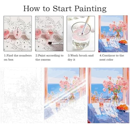 ZRIZQ Paint by Numbers Kit for Adults Beginner,Flowers Landscape,16x20 - Image 4