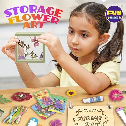 Creative Flower Press Kit for Kids, FunKidz 9 Layers Wooden Pressed Flowers Plants Art with Frames DIY Set Make Bookmarks Decorate Cards Craft Gift for Girls Boys - Image 5