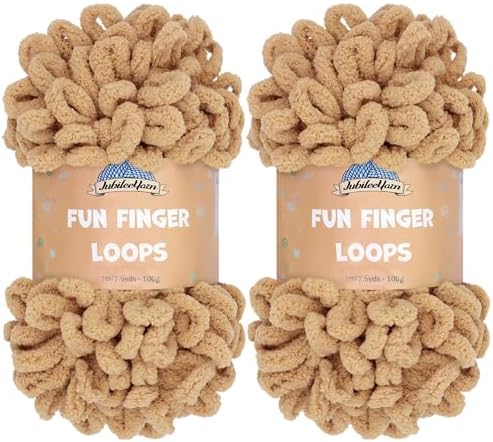 JubileeYarn Fun Finger Loops Yarn - Sand - 2 Skeins by BambooMN