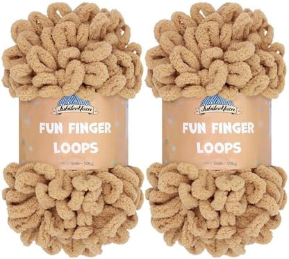 JubileeYarn Fun Finger Loops Yarn - Sand - 2 Skeins by BambooMN