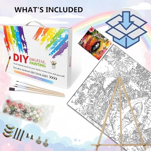 BAISITE Paint by Numbers Kit for Adults Beginners,16" Wx20 L Canvas for Painting Kits for Adults in Colorful Box-Color Eye Mother Earth 8407-Already Stretched on a Wooden Frame - Image 3