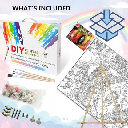 BAISITE Paint by Numbers Kit for Adults Beginners,16" Wx20 L Canvas for Painting Kits for Adults in Colorful Box-Color Eye Mother Earth 8407-Already Stretched on a Wooden Frame - Image 3
