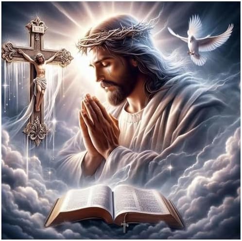 Jesus Paint by Numbers Kit for Adults, Paint by Number for Adults 16x16 in by hkejoi
