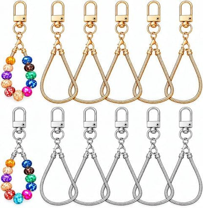 10PCS Beadable Keychain Bars Mixed Color Chain Keychains Key Chain Making Kit by PIPITREE
